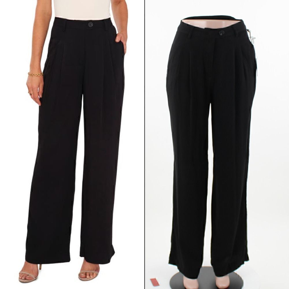 1.STATE Pleated Trousers in Rich Black